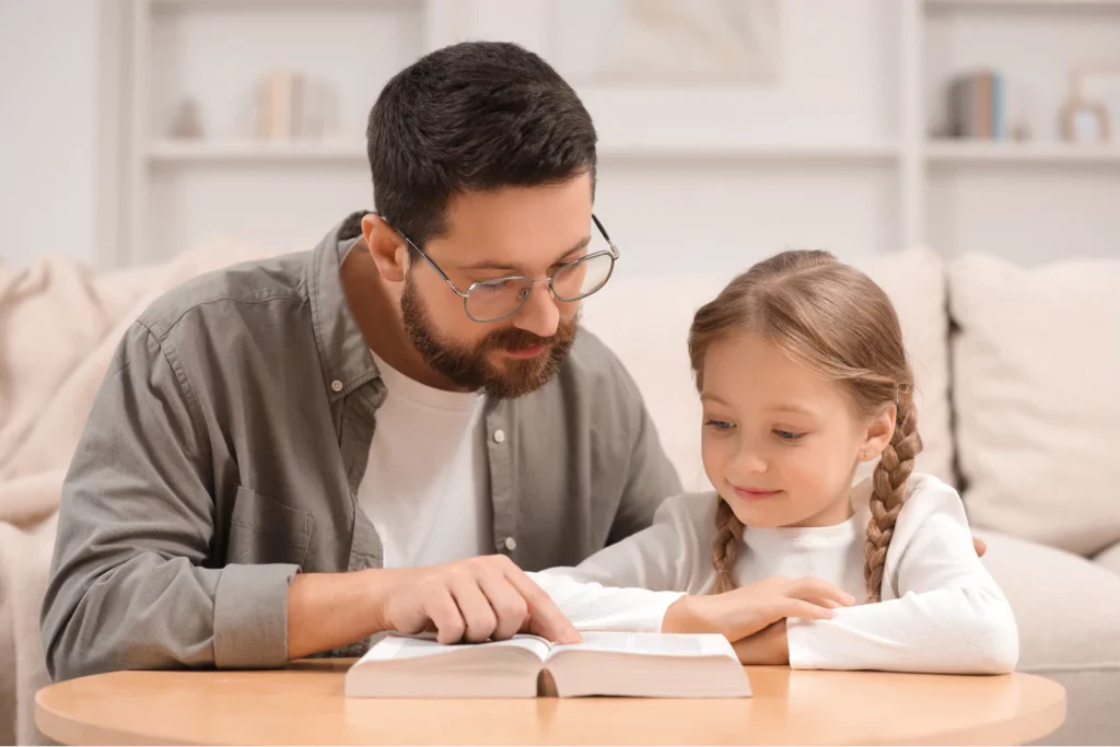 Bible teacher with students