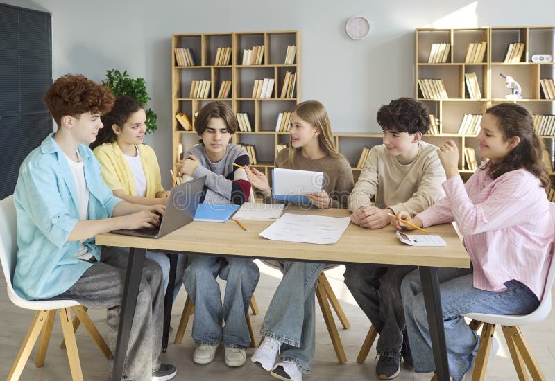 Students studying together